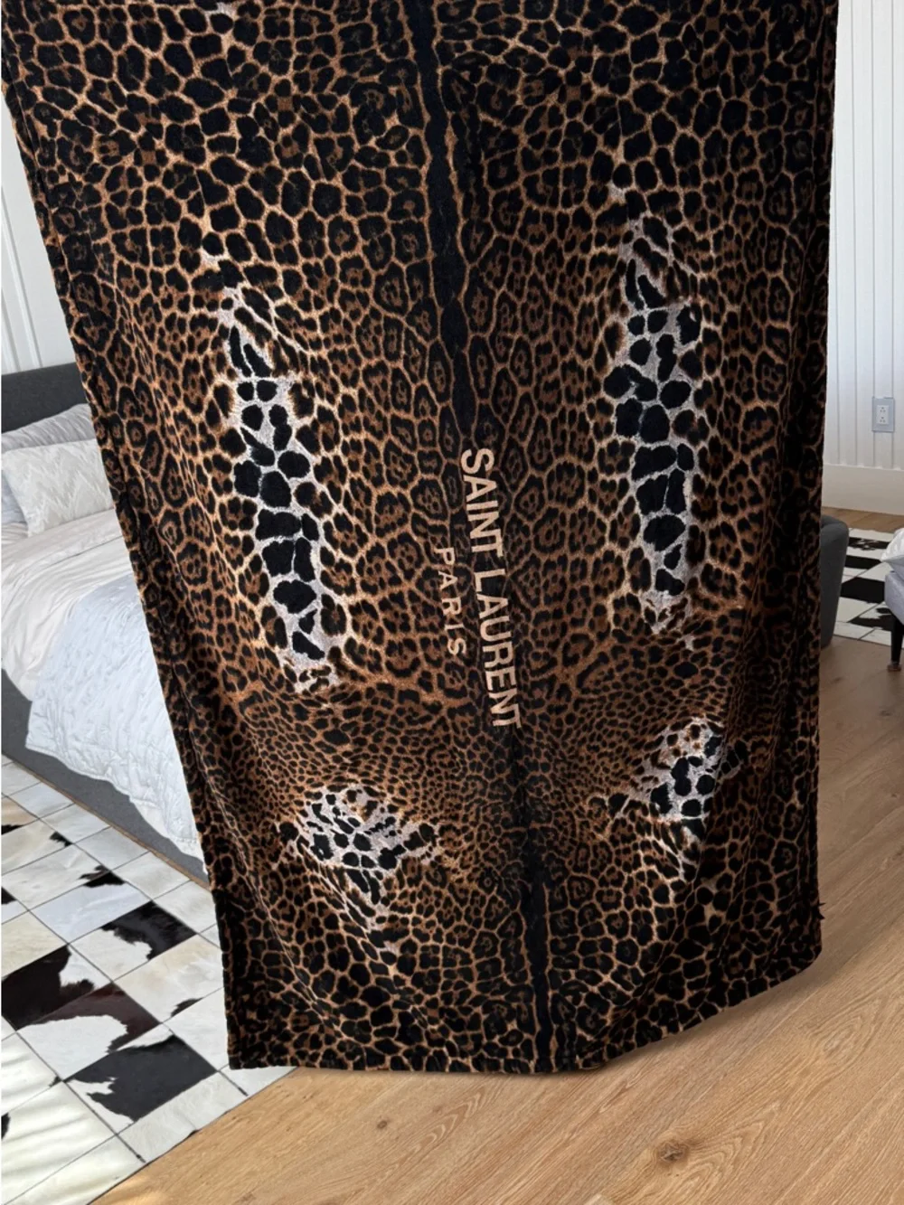 Saint Laurent Leopard Beach Towel Bath Towel New!
